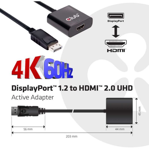 Club 3D DisplayPort 1.2 to HDMI 2.0 UHD Active Adapter - Image 4