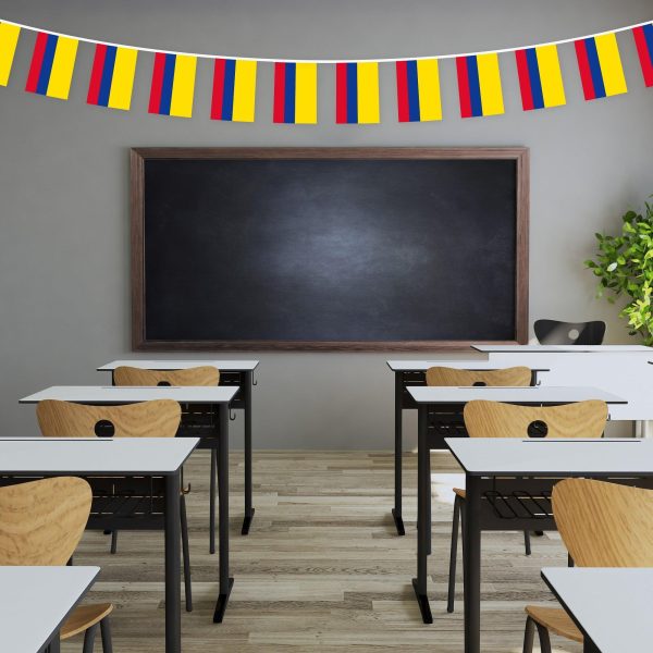 G128 Colombia Colombian Bunting Banner | Flag 8.2 x 5.5 Inch, Full String 33 Feet | Printed 150D Polyester, Decorations For Bar, School, Festival Events Celebration - Image 4