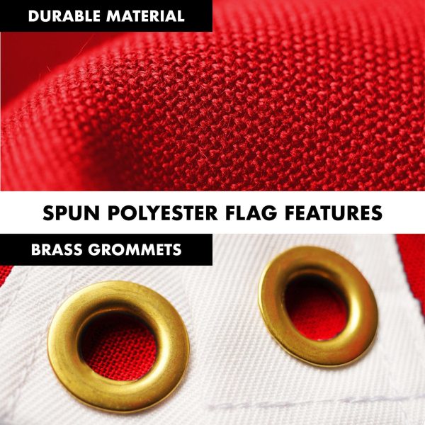 G128 Combo Pack: 5 Ft Tangle Free Spinning Flagpole (Silver) & Haiti Flag 2.5x4 Ft Embroidered 220GSM Spun Polyester, Brass Grommets (Flag Included) Aluminum Flag Pole - Image 4