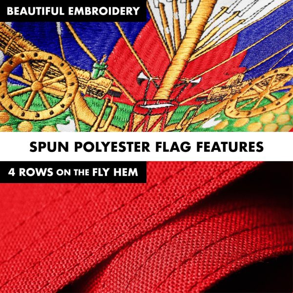 G128 Combo Pack: 5 Ft Tangle Free Spinning Flagpole (Silver) & Haiti Flag 2.5x4 Ft Embroidered 220GSM Spun Polyester, Brass Grommets (Flag Included) Aluminum Flag Pole - Image 5
