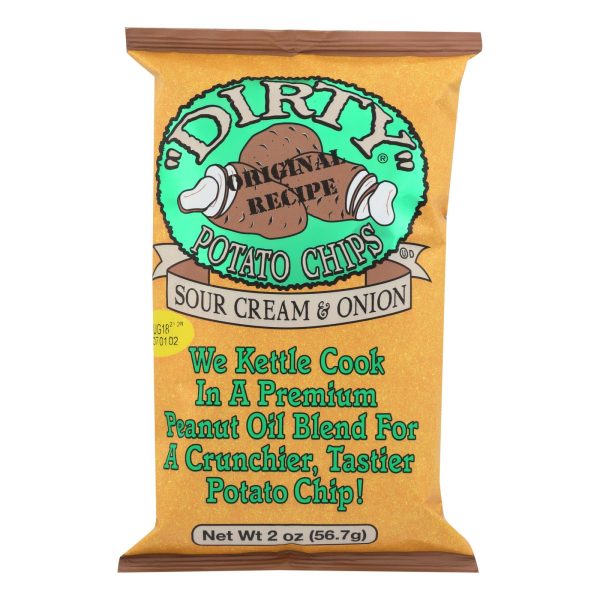 Dirty Chips - Potato Chips - Sour Cream and Onion - Case of 25 - 2 oz. - Image 2