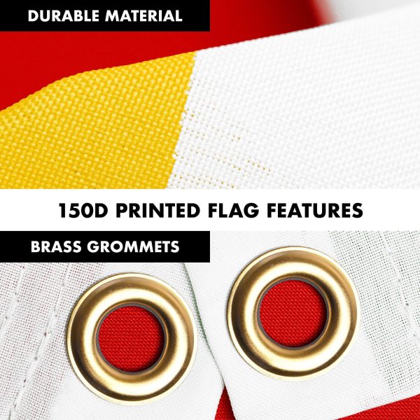 G128 Combo Pack: 6 Ft Tangle Free Spinning Flagpole (Silver) & Tajikistan Flag 3x5 Ft Printed 150D Polyester, Brass Grommets (Flag Included) Aluminum Flag Pole - Image 4
