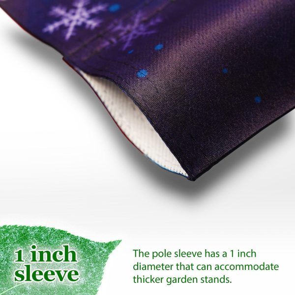 G128 Garden Flag Snowman with Festive Evergreen Top Hat | 12x18 Inch | Printed Blockout Polyester - Christmas Decoration - Image 5