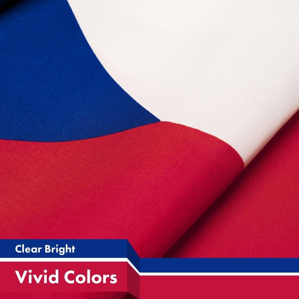 G128 Czech Republic Czechia Czech Flag | 3x5 feet | Printed 150D - Indoor/Outdoor, Vibrant Colors, Brass Grommets, Quality Polyester, Much Thicker More Durable Than 100D 75D Polyester - Image 3