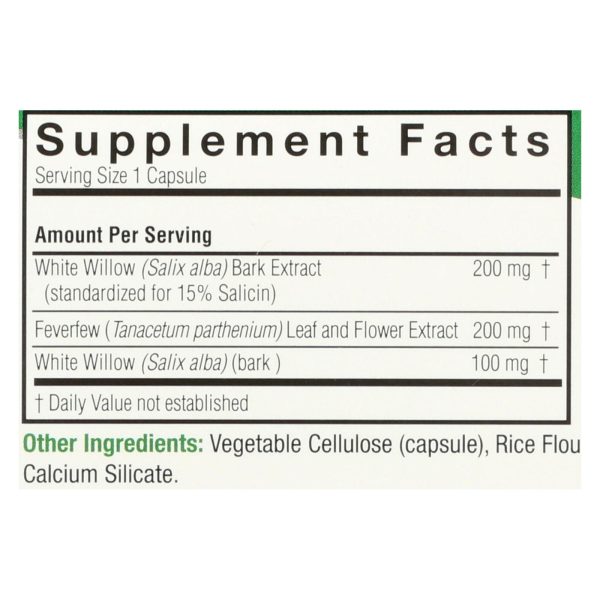 Nature's Answer - White Willow with Feverfew - 60 vcaps