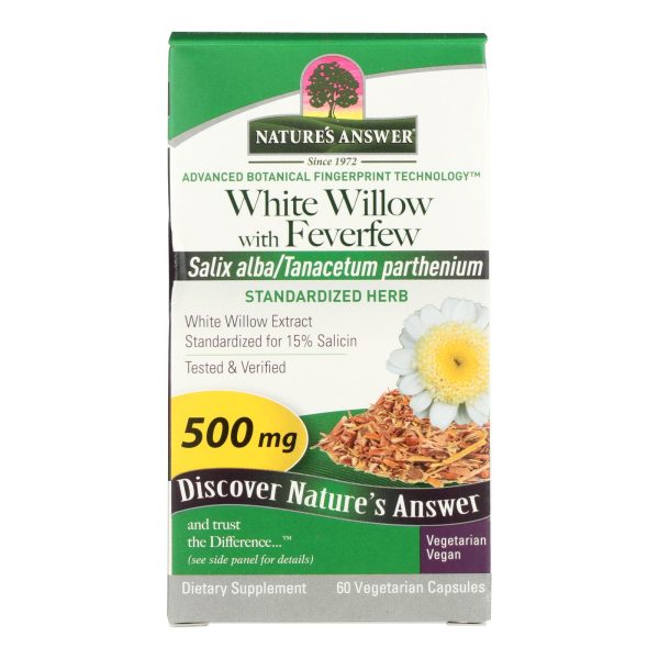 Nature's Answer - White Willow with Feverfew - 60 vcaps - Image 2