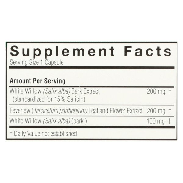 Nature's Answer - White Willow with Feverfew - 60 vcaps - Image 3
