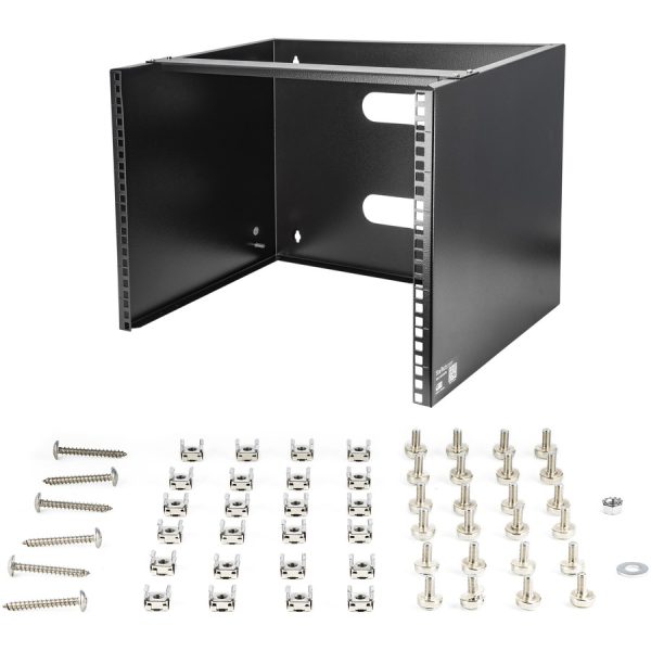 StarTech.com 8U Wall Mount Rack, 14in Deep, 19 inch Wall Mount Network Rack, Wall Mounting Patch Panel Bracket for Switch/IT Equipment - Image 7