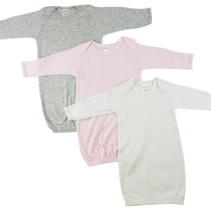 Newborn Baby Girls 3 Pc Gown Set Ls_0682
