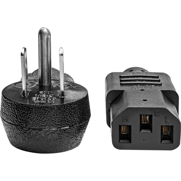 Eaton Tripp Lite Series Computer Power Cord, Right-Angle NEMA 5-15P to C13 - Heavy-Duty, 15A, 125V, 14 AWG, 10 ft. (3.05 m), Black - Image 3