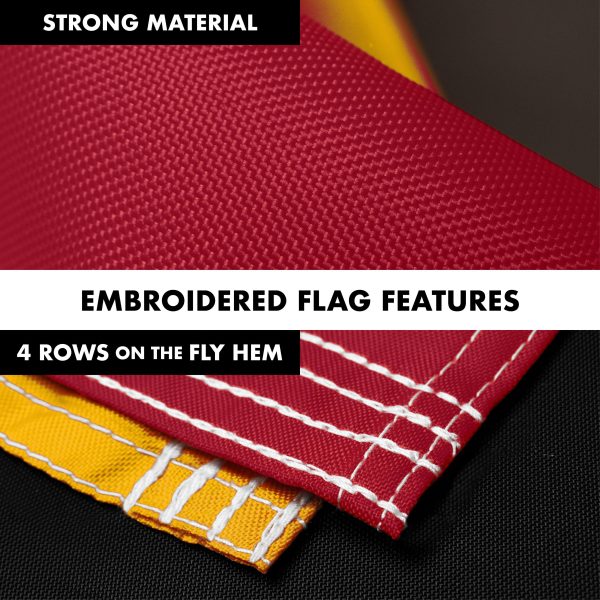 G128 Combo Pack: 6 Ft Tangle Free Aluminum Spinning Flagpole (Black) & Maryland MD State Flag 3x5 Ft, ToughWeave Series Embroidered 300D Polyester | Pole with Flag Included - Image 5