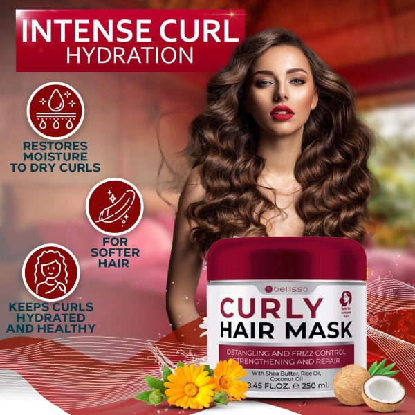Curly Hair Mask   Deep Conditioning Curl Enhancing Split End Repair for Women and Men   Strengthening Treatment Cream and Moisturizer Products for Dry Damaged Frizzy Hair   Anti Breakage Solution - Image 6