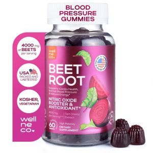 Beet Chews for High Blood Pressure   Beet Root Gummies with Tart Cherry Extract   Nitric Oxide Supplements   Support Cardio Health and Energy   Vegan No GMO Pectin Based   for Women and Men