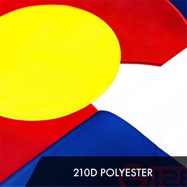 G128 3 Pack: Colorado CO State Flag | 2x3 Ft | ToughWeave Series Embroidered 300D Polyester | Embroidered Design, Indoor/Outdoor, Brass Grommets - Image 4