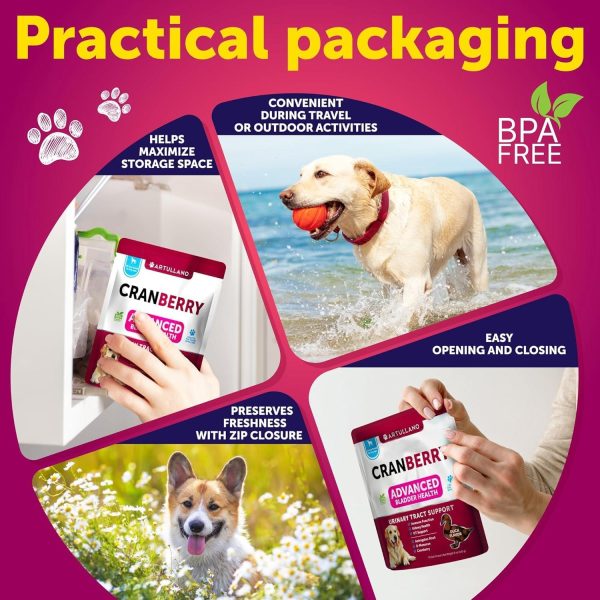 Dog UTI Treatment   Cranberry Supplement & Bladder Control for Dogs   Urinary Tract Infection Incontinence Pill Bladder Stones   UTI Medicine Treats   70 Soft Chews for Kidney Support with Fish Oil - Image 5