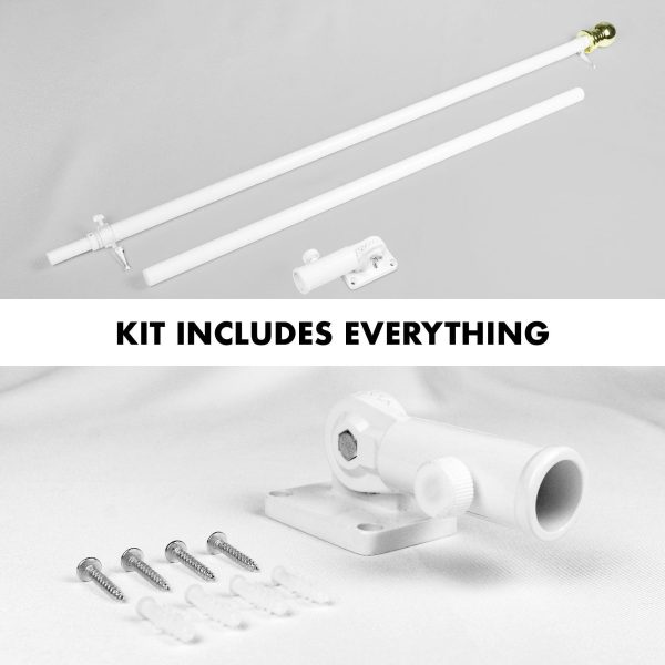 G128 5 Ft Tangle Free Aluminum Spinning Flagpole (White) - Image 2