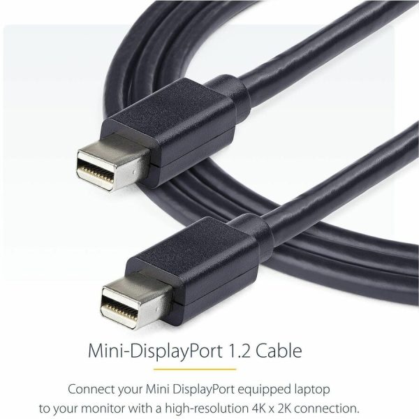 StarTech.com 6ft (2m) Mini DisplayPort Cable, 4K x 2K Ultra HD Video, Mini DisplayPort 1.2 Cable, Mini DP Cable for Monitor, mDP Cord, M/M - Image 3