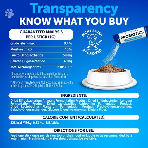 Probiotic Powder for Dogs   Support Gut Health Itchy Skin Allergies Immunity Yeast Balance   Dog Probiotics and Digestive Enzymes with Prebiotics   Reduce Diarrhea Gas   30 Probiotic Sticks - Image 6