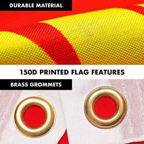 G128 Combo Pack: 6 Ft Tangle Free Spinning Flagpole (Black) & Kyrgyzstan Flag 3x5 Ft Printed 150D Polyester, Brass Grommets (Flag Included) Aluminum Flag Pole - Image 4