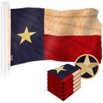 G128 5 Pack: Texas Tea-Stained Flag | 2.5x4 Ft | ToughWeave Pro Series Embroidered 420D Polyester | Embroidered Design, Indoor/Outdoor, Brass Grommets, High Quality