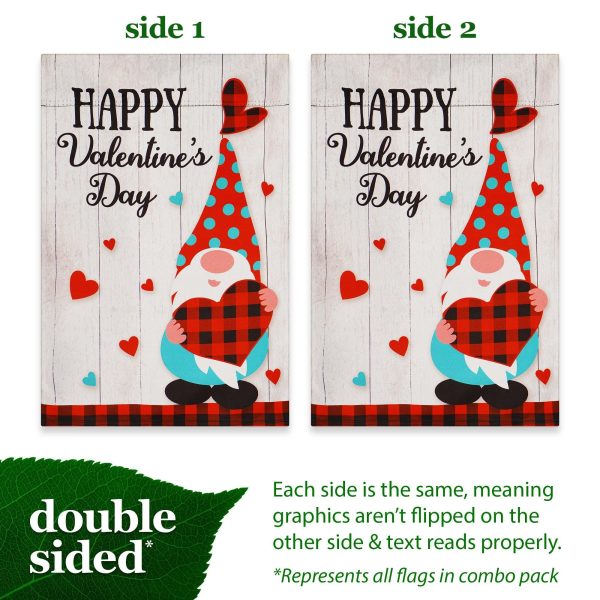 G128 Garden Flag Set Holiday Gnomes 12"x18" 6 pieces Blockout Fabric - Image 3