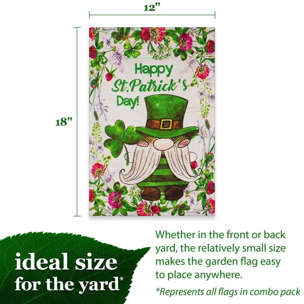 G128 Garden Flag Set Holiday Gnomes 12"x18" 6 pieces Blockout Fabric - Image 4