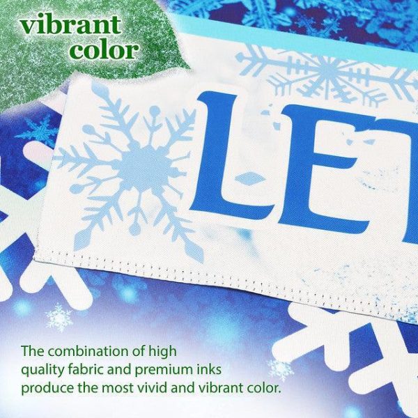 G128 House Flag Let It Snow Snowflakes | 28x40 Inch | Printed Blockout Polyester - Winter Decoration - Image 7
