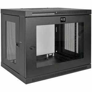 Eaton Tripp Lite Series SmartRack 9U Low-Profile Switch-Depth Wall-Mount Mini Rack Enclosure, Clear Acrylic Window
