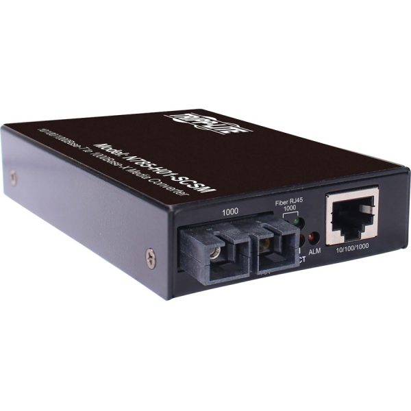 Eaton Tripp Lite Series Hardened Gigabit Fiber to Ethernet Media Converter, 10/100/1000 Mbps, RJ45/SC Singlemode, -10° to 60°C, 10 km (6.2 mi.), TAA