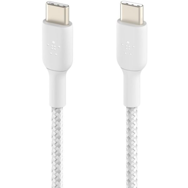 Belkin Braided USB-C to USB-C Cable (1m / 3.3ft, White) - Image 2