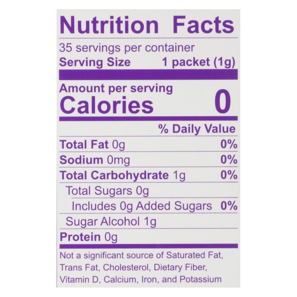 Wholesome Sweeteners Stevia - Organic - 35 count - 1.23 oz - case of 6 - Image 3