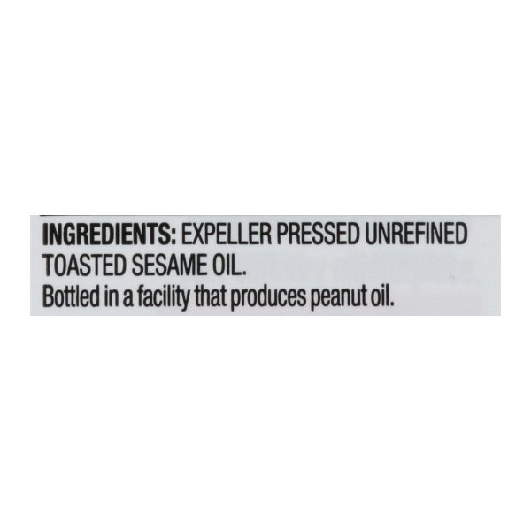 Spectrum Naturals Unrefined Toasted Sesame Oil - Case of 12 - 16 Fl oz.