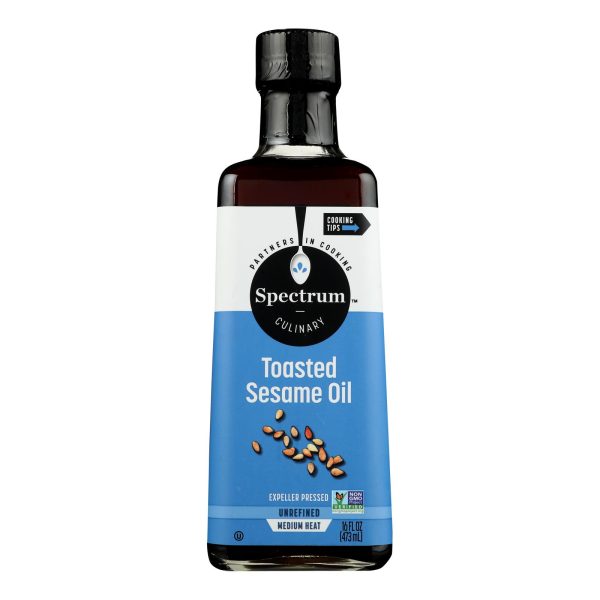 Spectrum Naturals Unrefined Toasted Sesame Oil - Case of 12 - 16 Fl oz. - Image 2