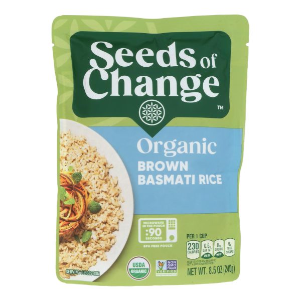 Seeds of Change Organic Rishikesh Brown Basmati Rice - Case of 12 - 8.5 oz. - Image 3