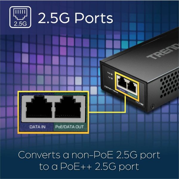 TRENDnet 2.5G PoE++ Injector, TPE-219GI, 90W PoE++, 30W PoE+, 15.4W PoE, IEEE 802.3 bt /802.3at/802.3af Compliant, Metal Housing, Up to 100m (328 ft.), Black - Image 8