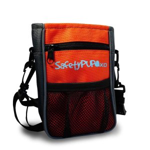 Dog Treat Pouch. Belt Clip or Shoulder Carry Dog Treat Training Bag. Durable Hi Vis Interior Dog Treat Bag with Integrated Poop Bag Dispenser and Secure Pouch Closure (Orange)