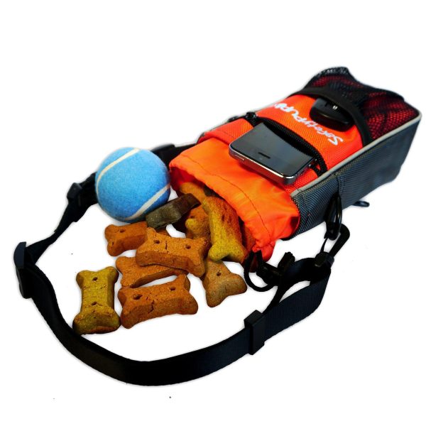Dog Treat Pouch. Belt Clip or Shoulder Carry Dog Treat Training Bag. Durable Hi Vis Interior Dog Treat Bag with Integrated Poop Bag Dispenser and Secure Pouch Closure (Orange) - Image 5