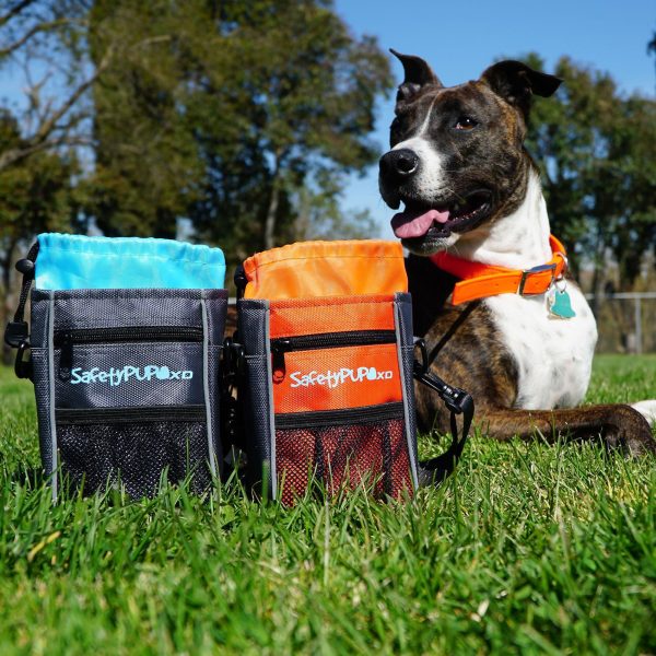 Dog Treat Pouch. Belt Clip or Shoulder Carry Dog Treat Training Bag. Durable Hi Vis Interior Dog Treat Bag with Integrated Poop Bag Dispenser and Secure Pouch Closure (Orange) - Image 7