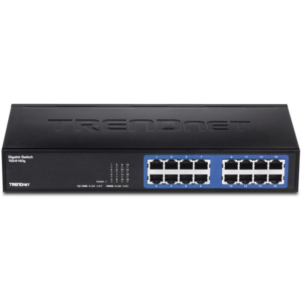 TRENDnet 6-Port Unmanaged Gigabit GREENnet Desktop Metal Switch, Ethernet-Network Switch, 16 x 10-100-1000 RJ-45 Ports, 32 Gbps Forwarding Capacity, Lifetime Protection, Black, TEG-S16DG - Image 8