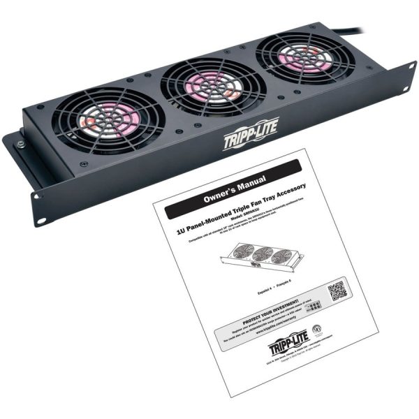 Eaton Tripp Lite Series SmartRack 1U Fan Tray, 3 120V High-Performance Fans, 210 CFM, 5-15P Plug - Image 5