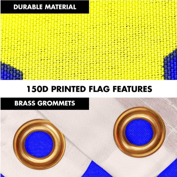 G128 Combo Pack: 6 Ft Tangle Free Spinning Flagpole (Silver) & Slovenia Flag 3x5 Ft Printed 150D Polyester, Brass Grommets (Flag Included) Aluminum Flag Pole - Image 4