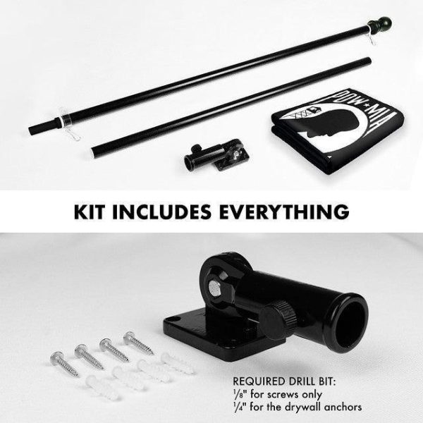 G128 Combo Pack: 6 Feet Tangle Free Spinning Flagpole (Black) POW MIA Flag 3x5 ft Printed 150D Brass Grommets (Flag Included) Aluminum Flag Pole - Image 2