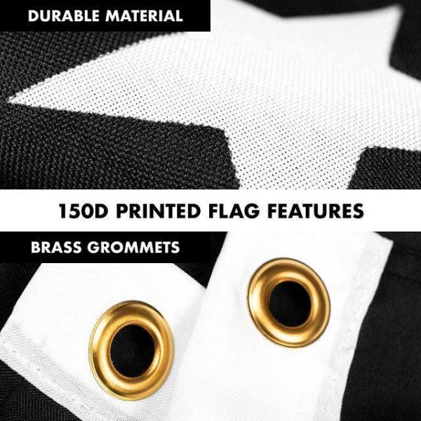 G128 Combo Pack: 6 Feet Tangle Free Spinning Flagpole (Black) POW MIA Flag 3x5 ft Printed 150D Brass Grommets (Flag Included) Aluminum Flag Pole - Image 4