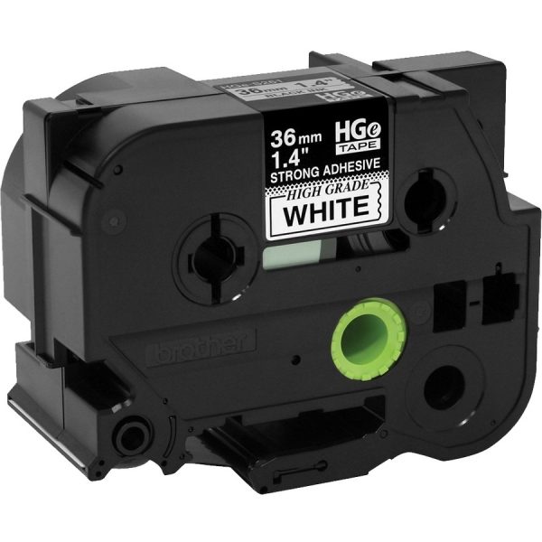 Brother HGES2615PK Black on White Extra-Strength Adhesive Label Tape - Image 2
