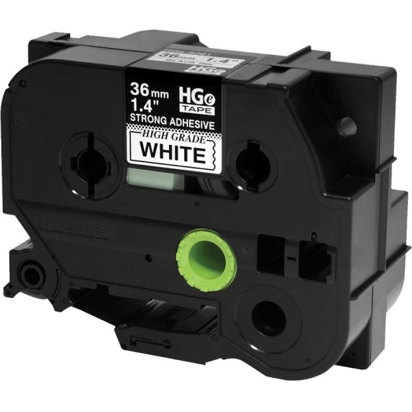 Brother HGES2615PK Black on White Extra-Strength Adhesive Label Tape - Image 3