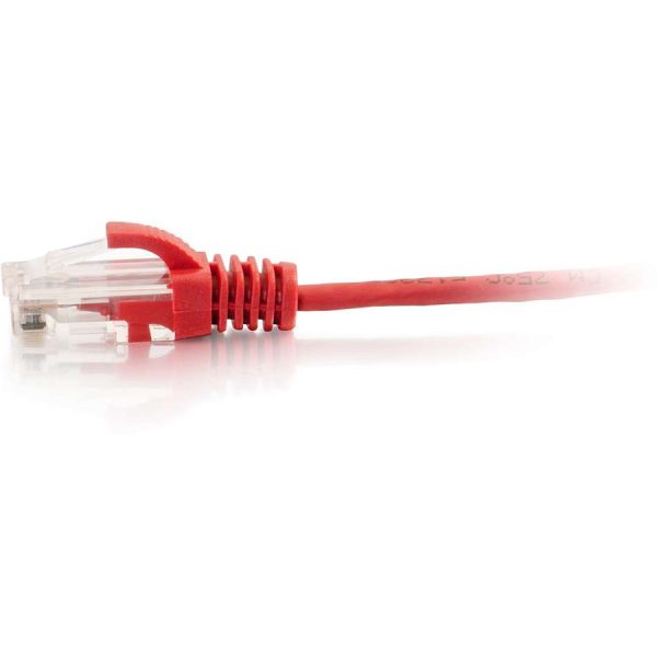 C2G 5ft Cat6 Snagless Unshielded (UTP) Slim Ethernet Cable - Cat6 Network Patch Cable - PoE - Red - Image 2
