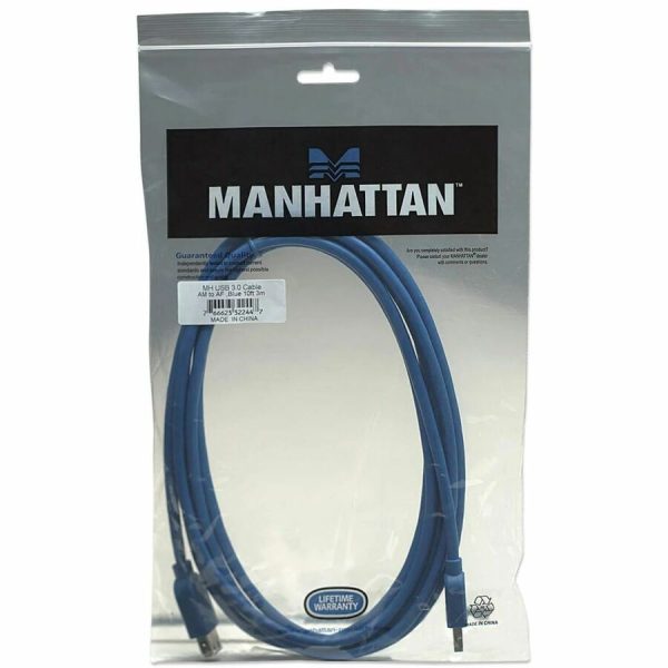Manhattan SuperSpeed USB 3.0 A Male/A Female Extension Cable, 10 ft (3m), Blue - Image 5