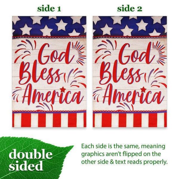 G128 Garden Flag God Bless America USA Flag Accent | 12x18 Inch | Printed Blockout Polyester - Patriotic Decoration - Image 3