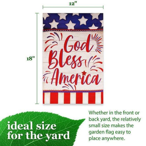 G128 Garden Flag God Bless America USA Flag Accent | 12x18 Inch | Printed Blockout Polyester - Patriotic Decoration - Image 4
