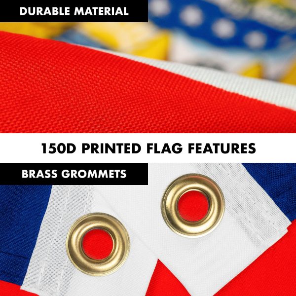 G128 Combo Pack: 6 Feet Tangle Free Spinning Flagpole (Silver) Costa Rica Costa Rican Flag 3x5 ft Printed 150D Brass Grommets (Flag Included) Aluminum Flag Pole - Image 4